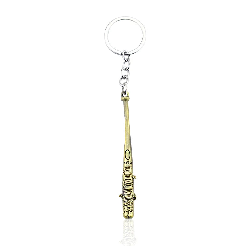 The Walking Dead Metal Negan Lucille Mini Baseball Bat Ball Pendant Keychain Accessories Women Men Jewelry