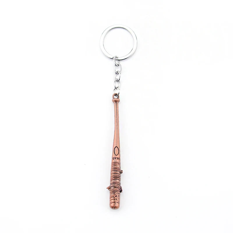 The Walking Dead Metal Negan Lucille Mini Baseball Bat Ball Pendant Keychain Accessories Women Men Jewelry