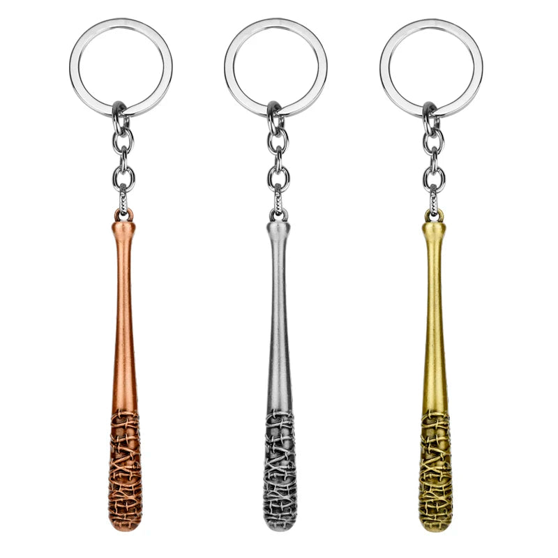 The Walking Dead Metal Negan Lucille Mini Baseball Bat Ball Pendant Keychain Accessories Women Men Jewelry