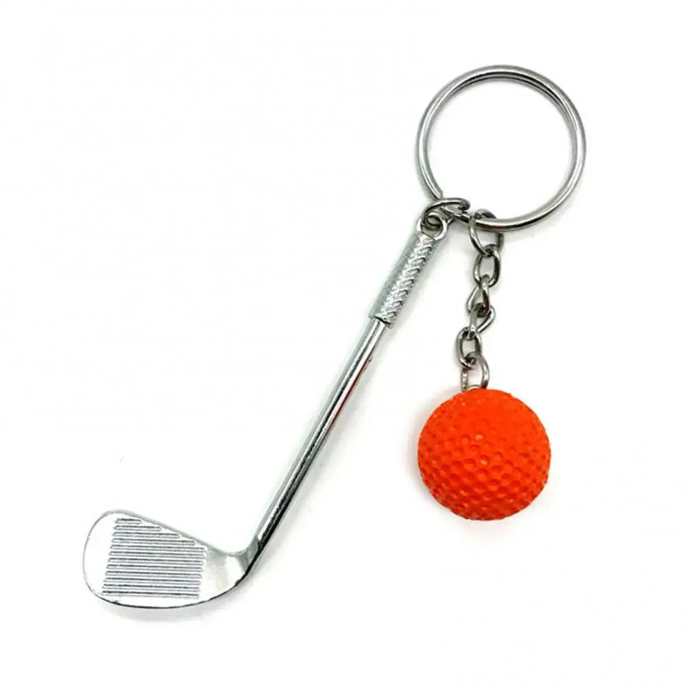 Golf Ball Pendant Keychain Mini Metal Keyring Bag Decoration Golf Club Ball Key Ring Golf Car Phone Key Chain Gift