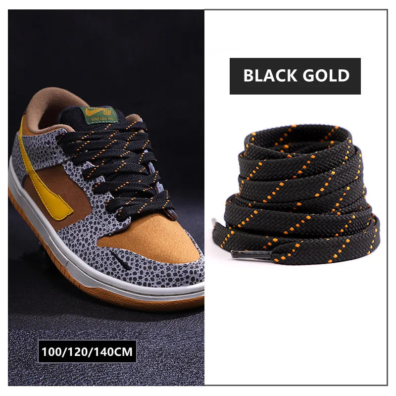 New Shoelaces for Sneakers Flat Shoelace Original Twill Two-Tone Pattern Premium Colorful Shoe Laces Athletic Unisex Shoestring