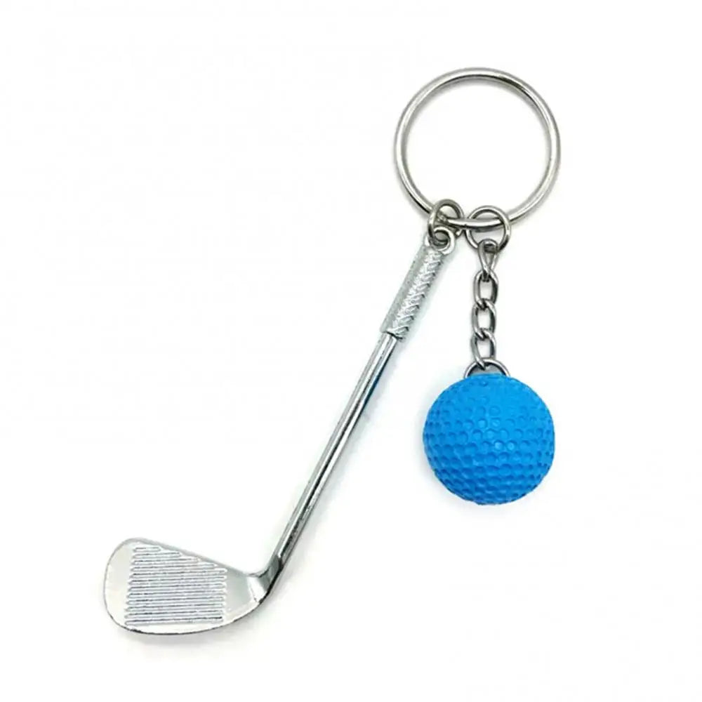 Golf Ball Pendant Keychain Mini Metal Keyring Bag Decoration Golf Club Ball Key Ring Golf Car Phone Key Chain Gift