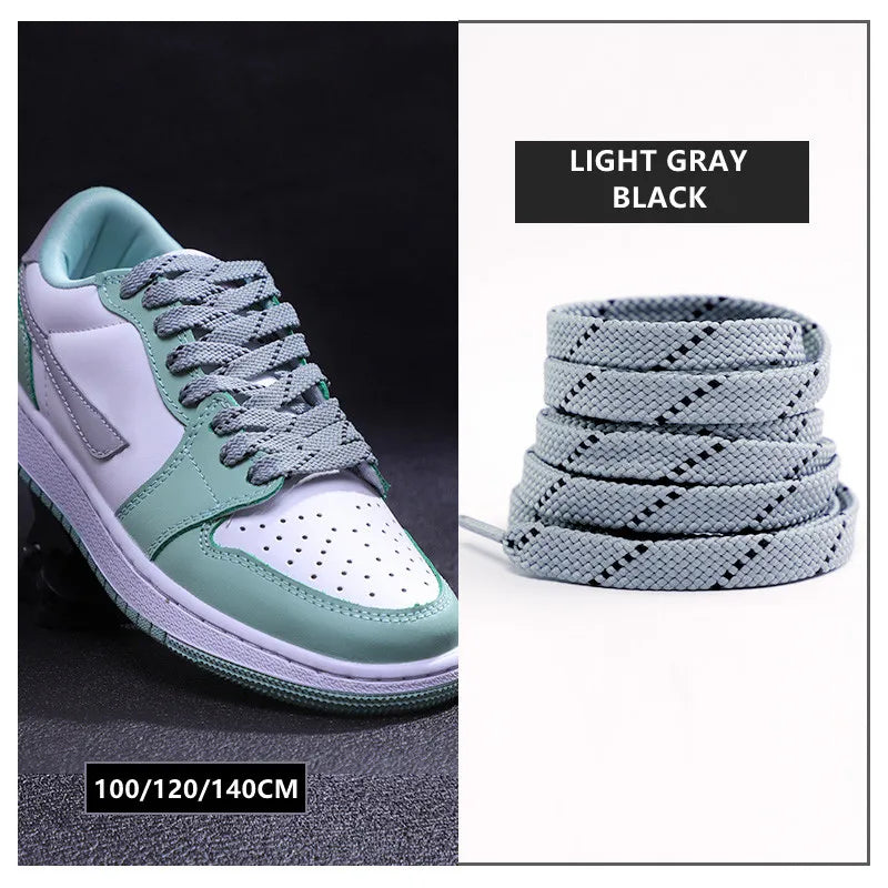 New Shoelaces for Sneakers Flat Shoelace Original Twill Two-Tone Pattern Premium Colorful Shoe Laces Athletic Unisex Shoestring
