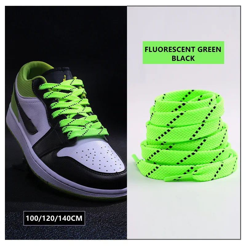 New Shoelaces for Sneakers Flat Shoelace Original Twill Two-Tone Pattern Premium Colorful Shoe Laces Athletic Unisex Shoestring