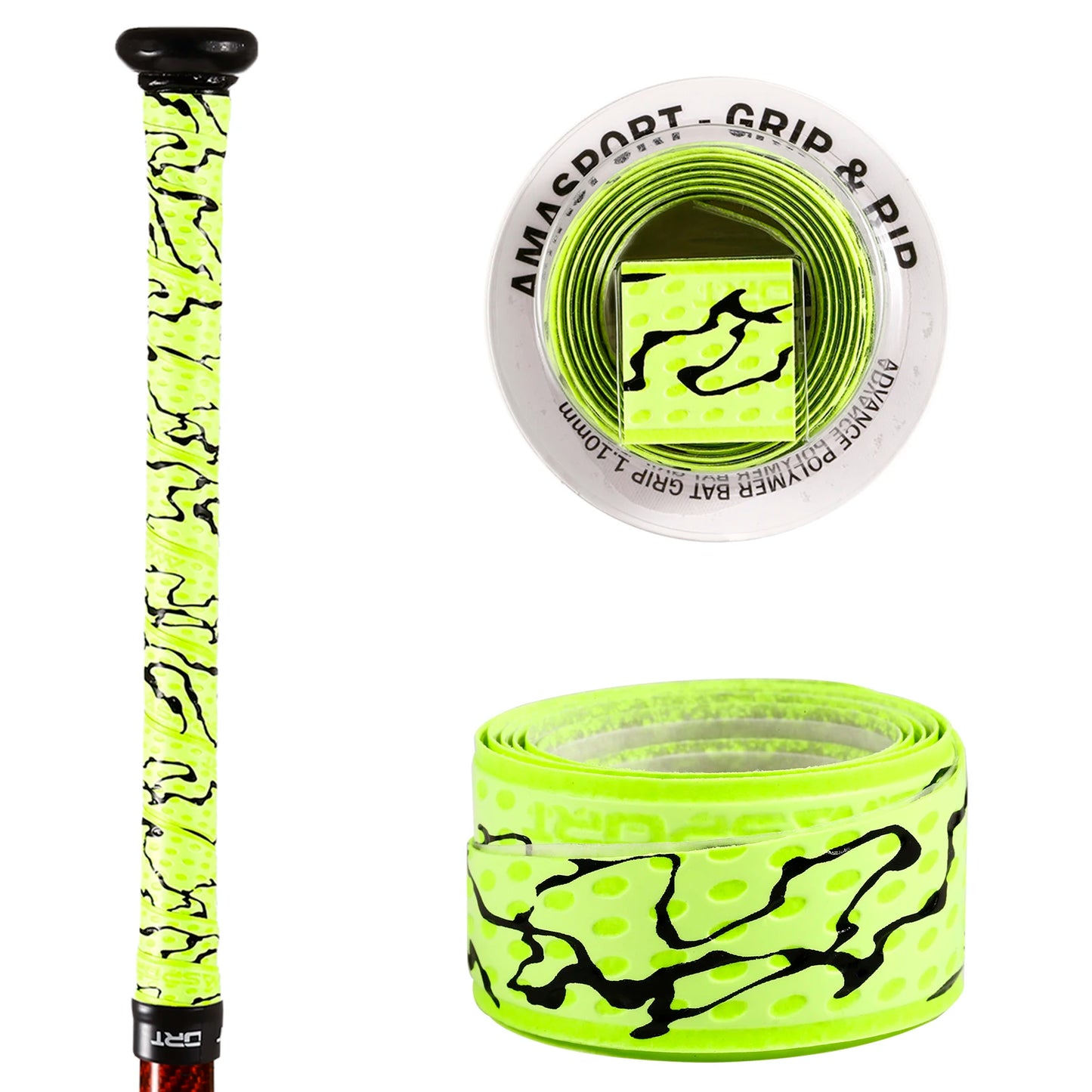 AMASPORT Anti-Slip Baseball Bat Grip Tapes Sweatband for Softball Bat Camouflage Stripes