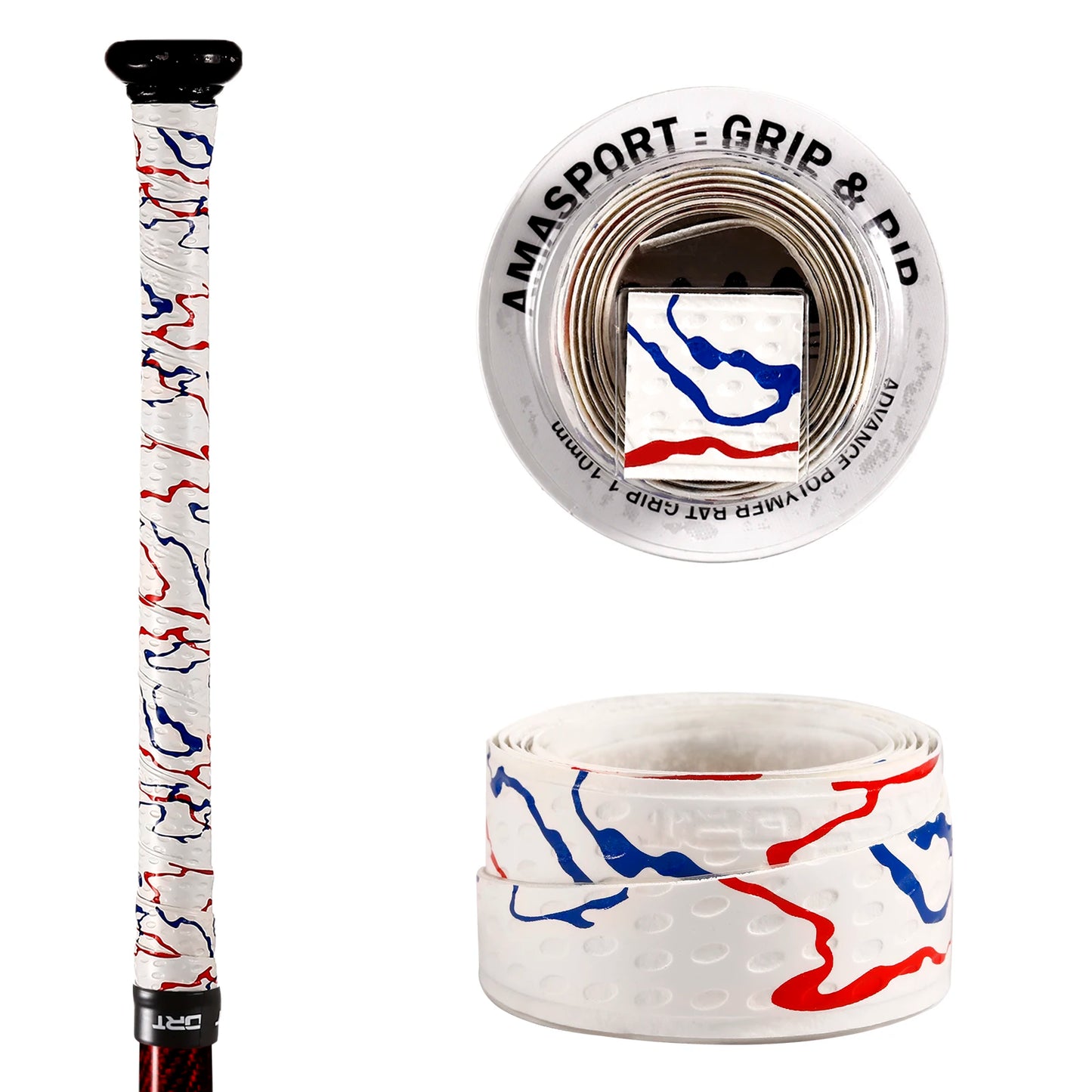 AMASPORT Anti-Slip Baseball Bat Grip Tapes Sweatband for Softball Bat Camouflage Stripes