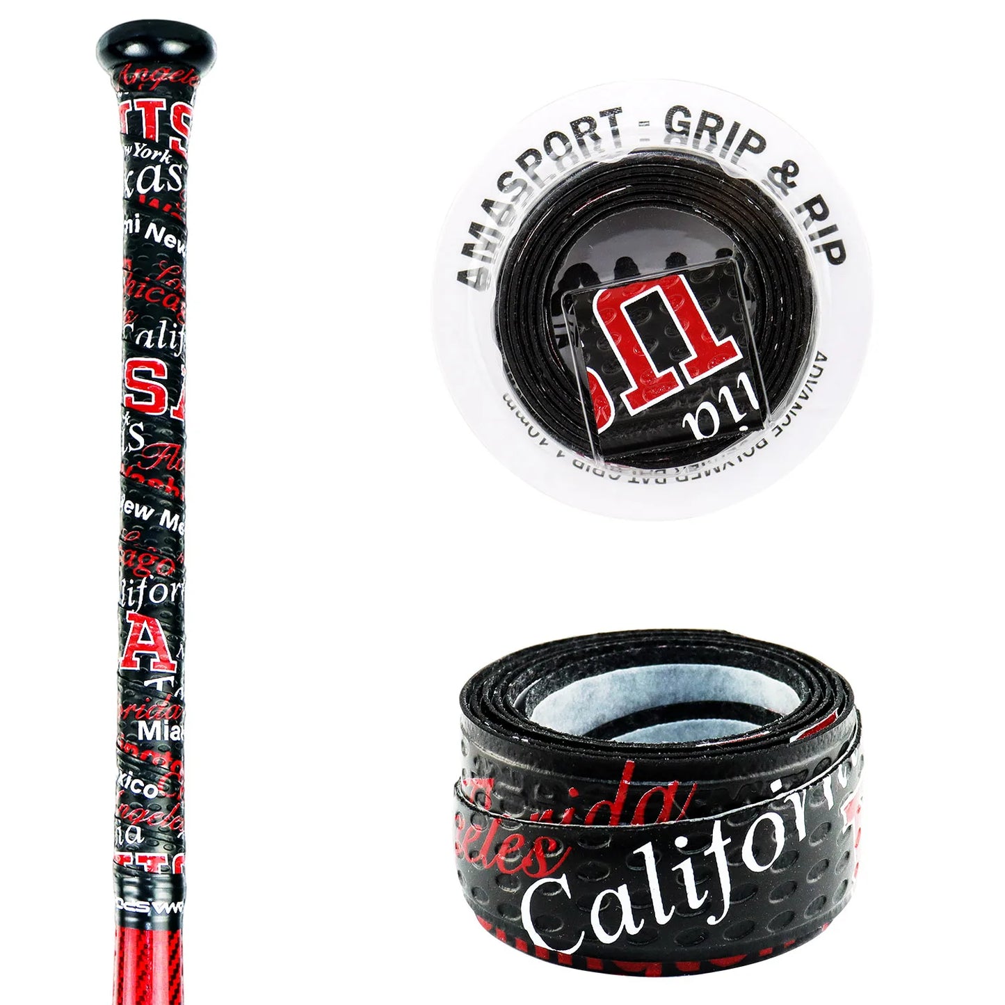 AMASPORT Anti-Slip Baseball Bat Grip Tapes Sweatband for Softball Bat Camouflage Stripes