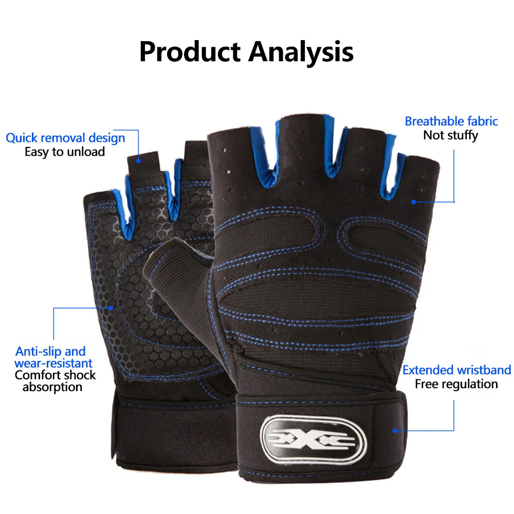 Cycling Half Finger Gloves MTB Road Bike Breathable Cycling Gloves Fitness Heavyweight Training gloves Sports Cycling Equipment