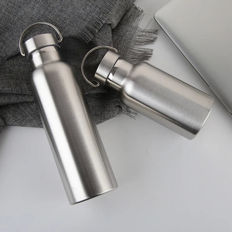 Stainless Steel Water Bottle Leak-proof Single Wall Large Capacity Wide Mouth Sports Water Bottles For Cycling Hiking Drinkware