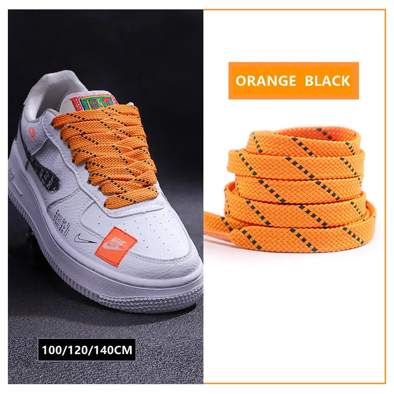 New Shoelaces for Sneakers Flat Shoelace Original Twill Two-Tone Pattern Premium Colorful Shoe Laces Athletic Unisex Shoestring