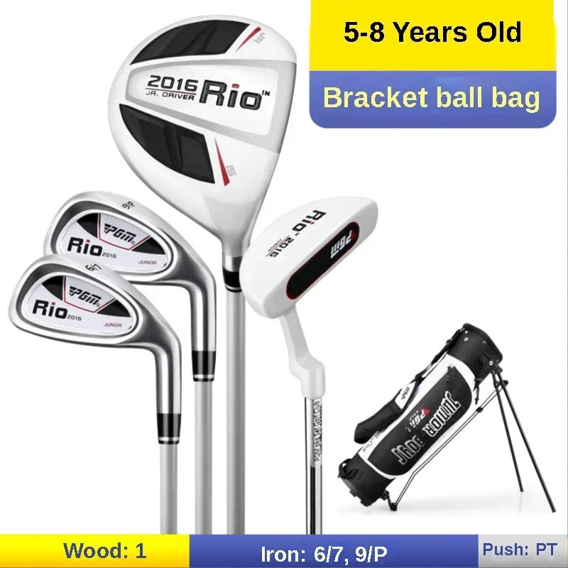 PGM 3-12 Age Boys Girls Kids Golf Club Full Sets Gift Children's Junior School Practice Learning Carbon Swing Putter Bag JRTG004