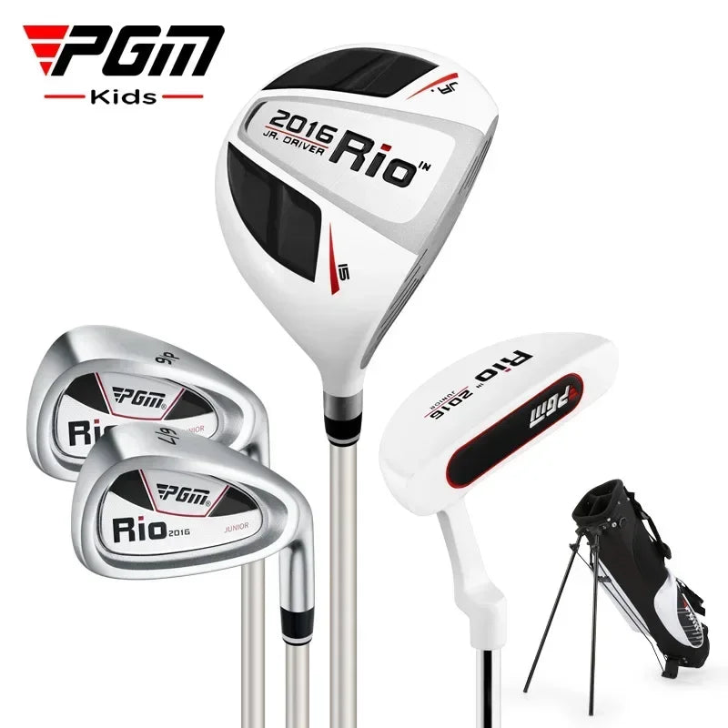 PGM 3-12 Age Boys Girls Kids Golf Club Full Sets Gift Children's Junior School Practice Learning Carbon Swing Putter Bag JRTG004