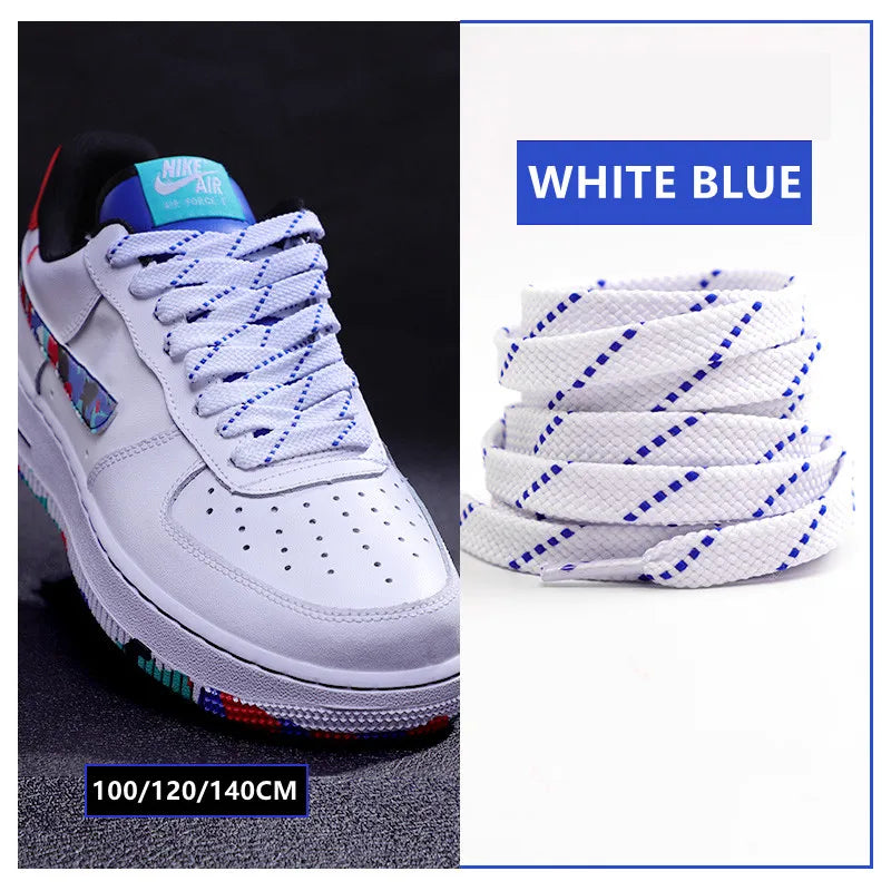 New Shoelaces for Sneakers Flat Shoelace Original Twill Two-Tone Pattern Premium Colorful Shoe Laces Athletic Unisex Shoestring