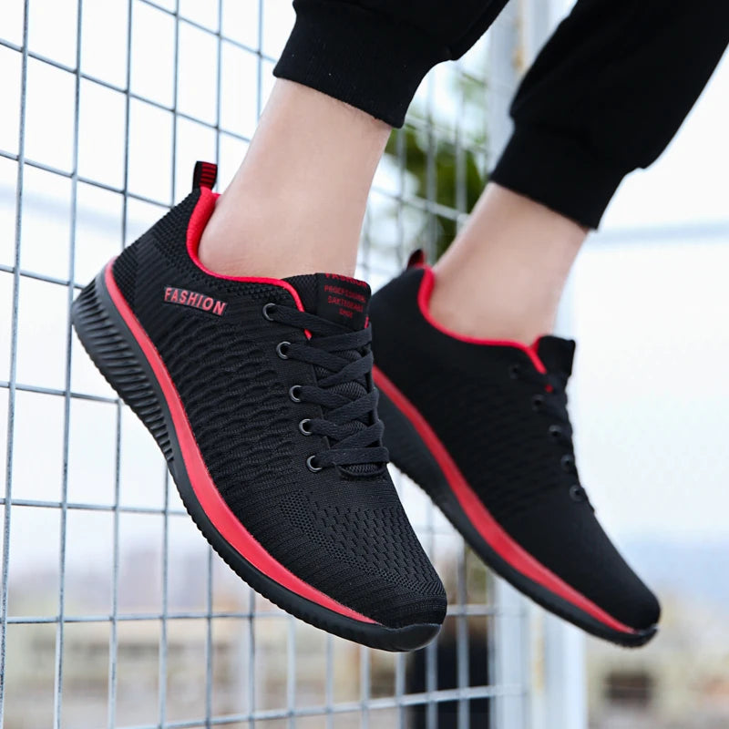 2025 Men Running Walking Knit Shoes Fashion Casual Sneakers Breathable Sport Athletic Gym Lightweight Men Sneakers Casual Shoes