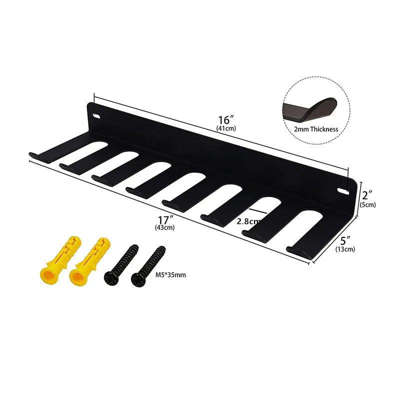 Multi-Purpose Gym Equipment Storage Rack Home Gym Organizer Wall Mount for Resistance Band Lifting Belt Barbell Baseball bat