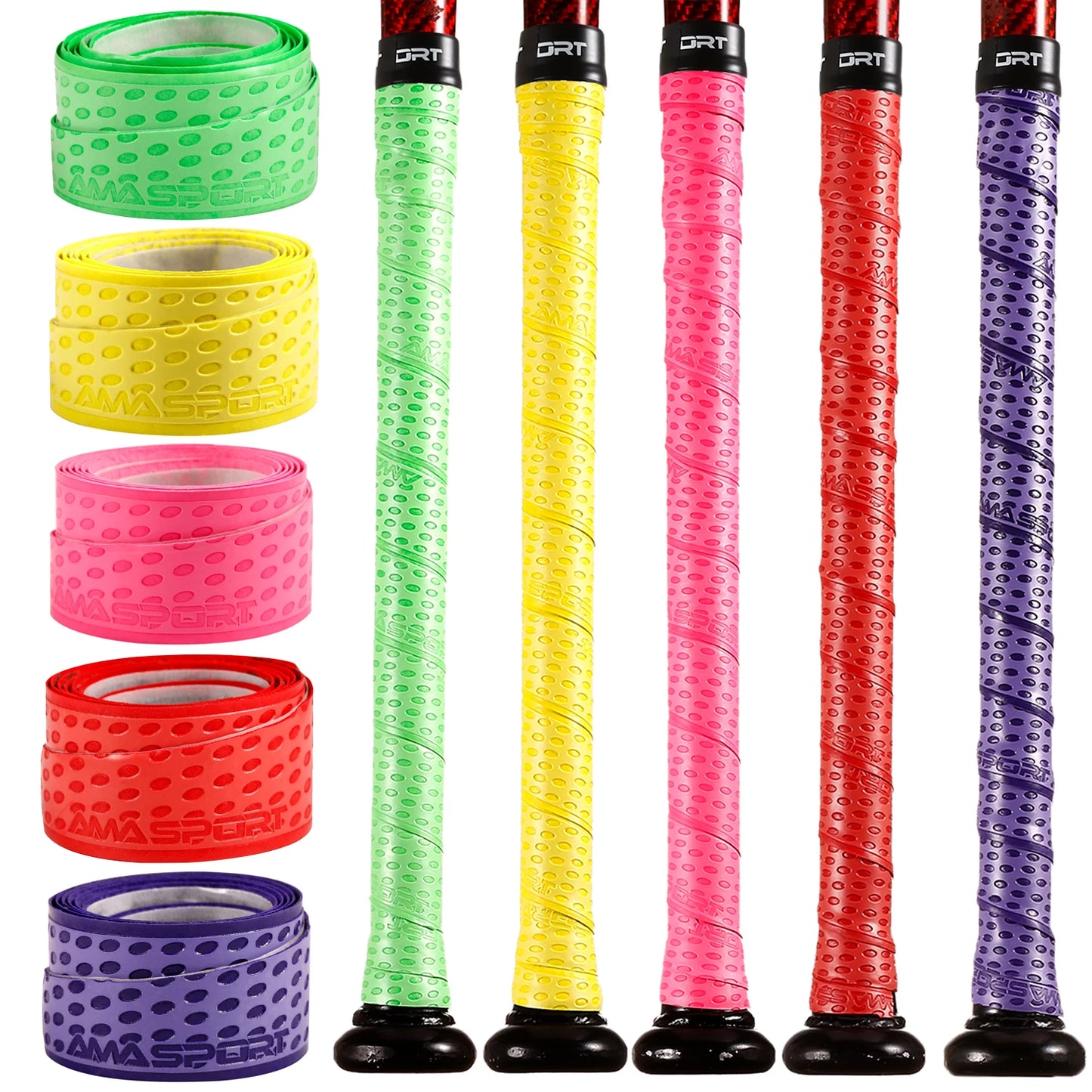 AMASPORT Baseball Bat Tap Grips Pure Color For More Comfortable Experience Sports and Entertainment Baseball Accessories