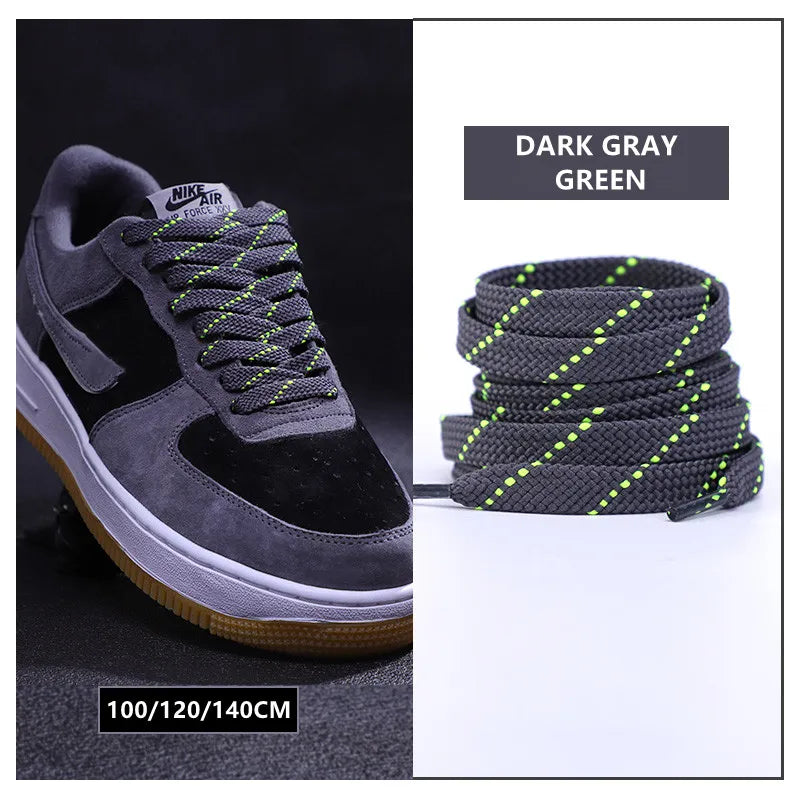 New Shoelaces for Sneakers Flat Shoelace Original Twill Two-Tone Pattern Premium Colorful Shoe Laces Athletic Unisex Shoestring