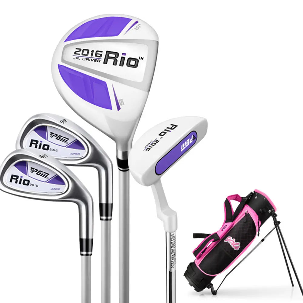 PGM 3-12 Age Boys Girls Kids Golf Club Sets Gift Children's Junior School Practice Learning Carbon Swing Putter Bag JRTG004