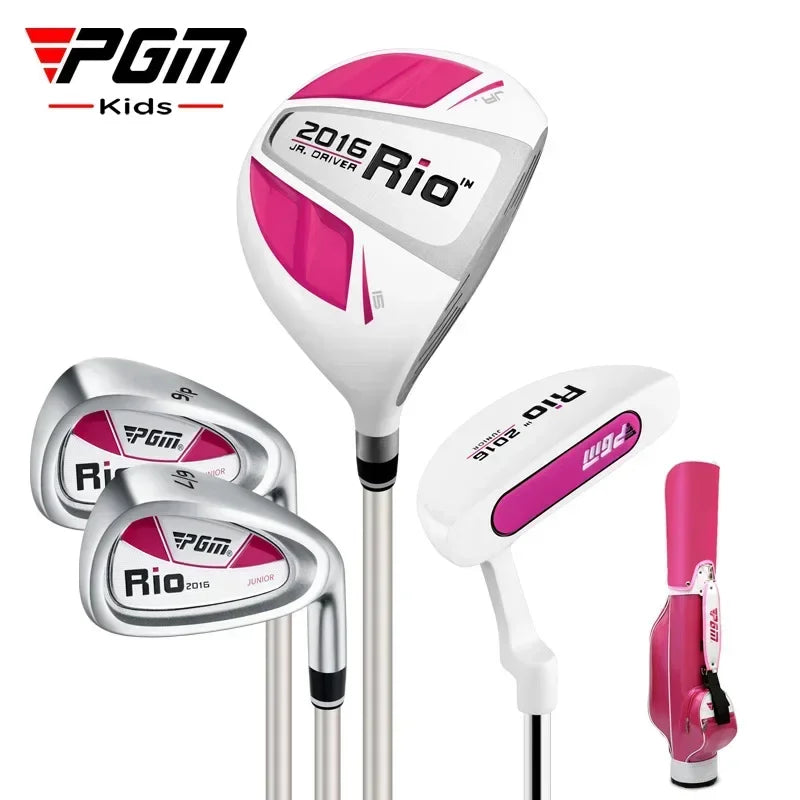 PGM 3-12 Age Boys Girls Kids Golf Club Full Sets Gift Children's Junior School Practice Learning Carbon Swing Putter Bag JRTG004