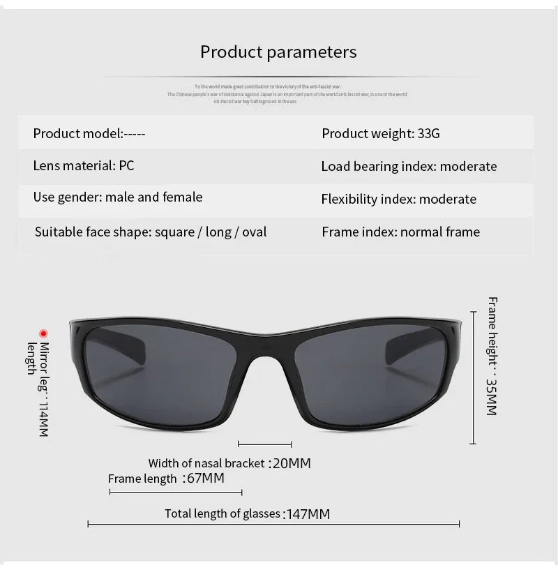 Fashion Cycling Glasses Sunglasses Men Women Sun Glasses Sports Goggle Camping Hiking Bicycle Eyewear Equipment