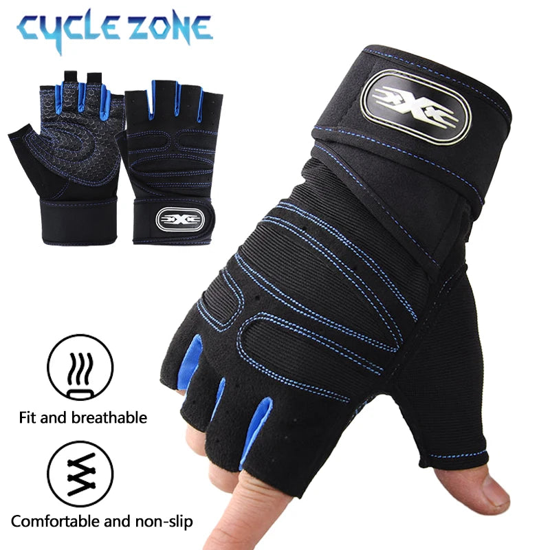 Cycling Half Finger Gloves MTB Road Bike Breathable Cycling Gloves Fitness Heavyweight Training gloves Sports Cycling Equipment