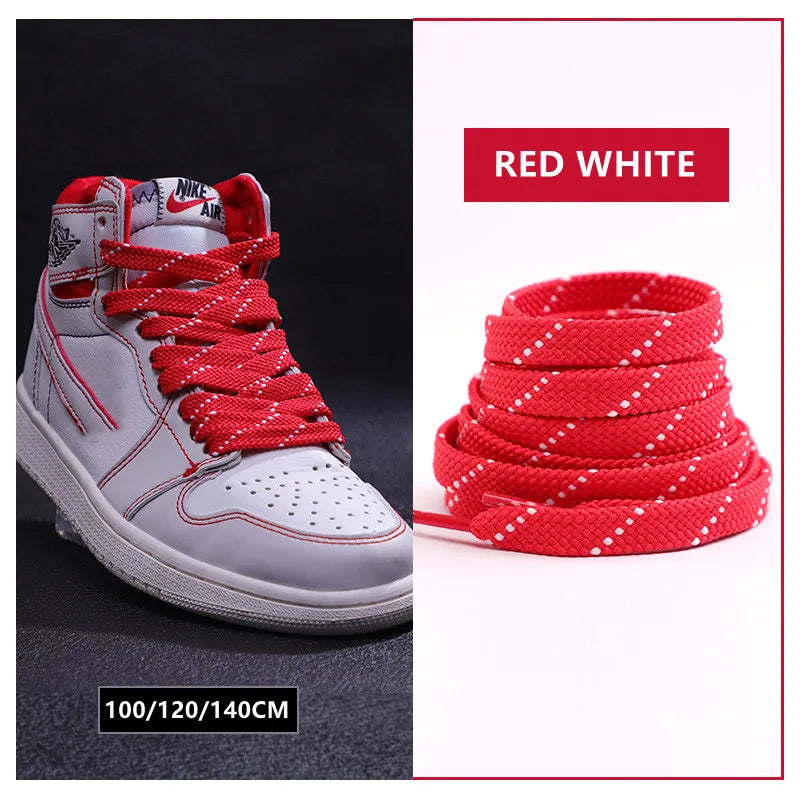 New Shoelaces for Sneakers Flat Shoelace Original Twill Two-Tone Pattern Premium Colorful Shoe Laces Athletic Unisex Shoestring