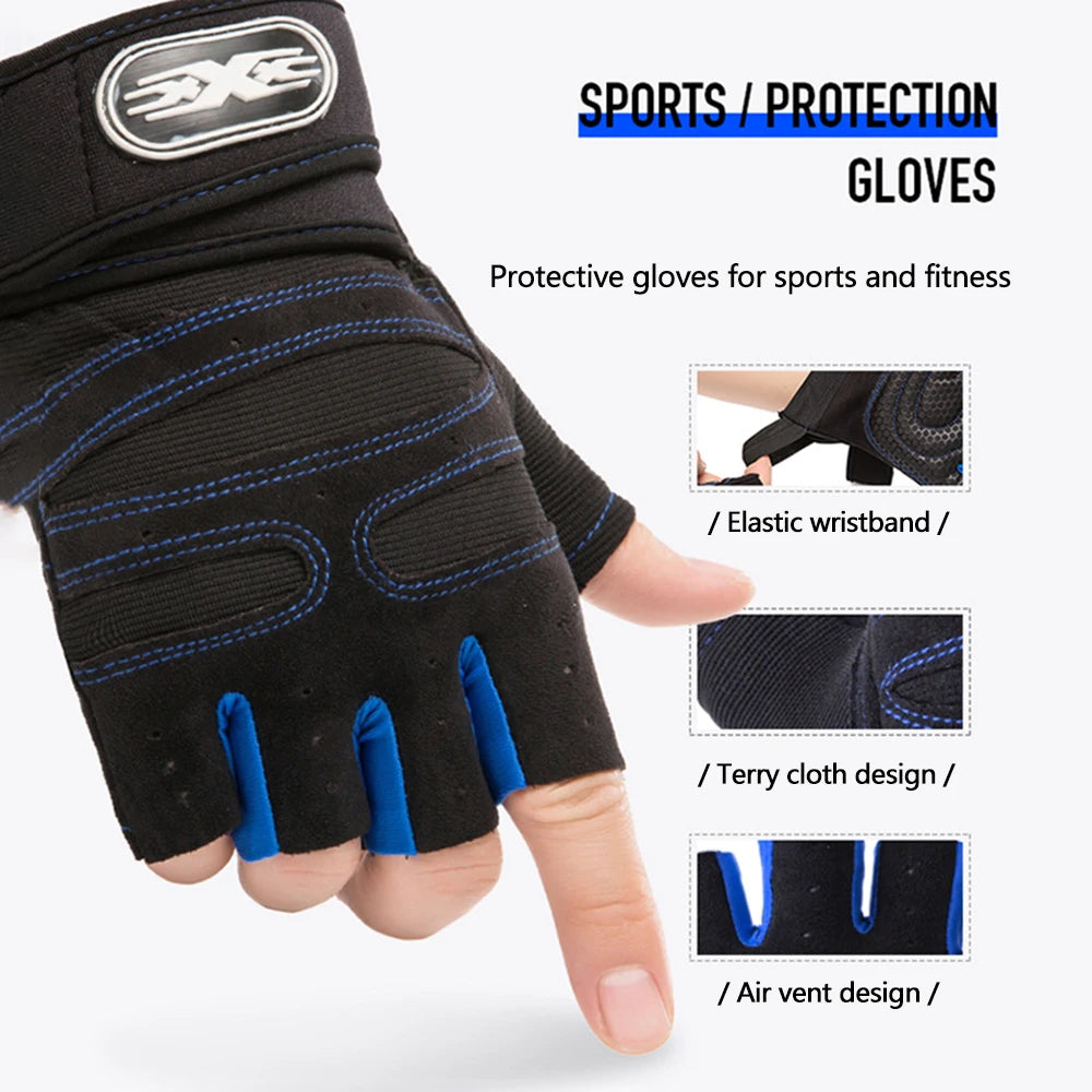 Cycling Half Finger Gloves MTB Road Bike Breathable Cycling Gloves Fitness Heavyweight Training gloves Sports Cycling Equipment