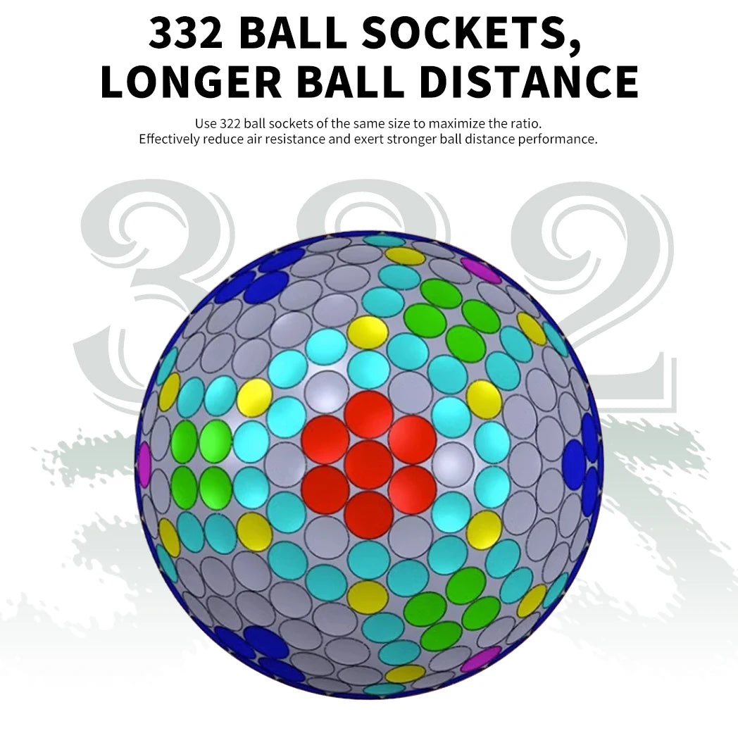 Caiton 100pcs 2-Layer Golf Balls - 332 Dimple, Max Distance, Spin Control, Durable, Precision - For Golf Training & Play