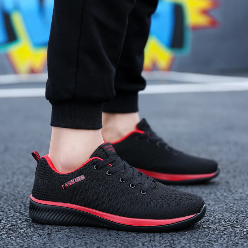 2025 Men Running Walking Knit Shoes Fashion Casual Sneakers Breathable Sport Athletic Gym Lightweight Men Sneakers Casual Shoes