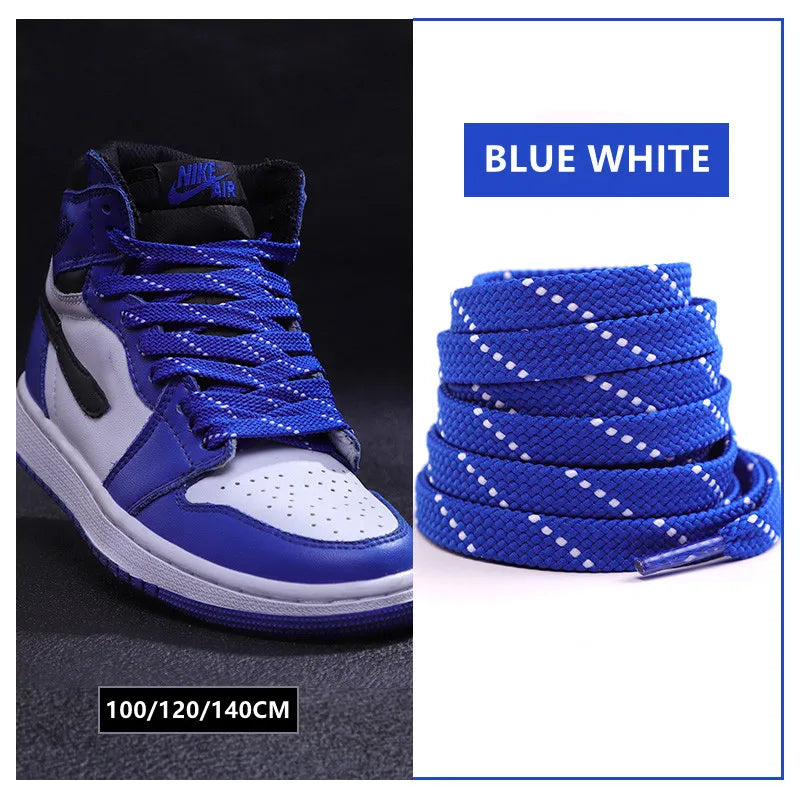 New Shoelaces for Sneakers Flat Shoelace Original Twill Two-Tone Pattern Premium Colorful Shoe Laces Athletic Unisex Shoestring