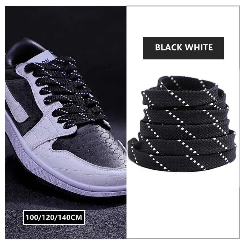New Shoelaces for Sneakers Flat Shoelace Original Twill Two-Tone Pattern Premium Colorful Shoe Laces Athletic Unisex Shoestring
