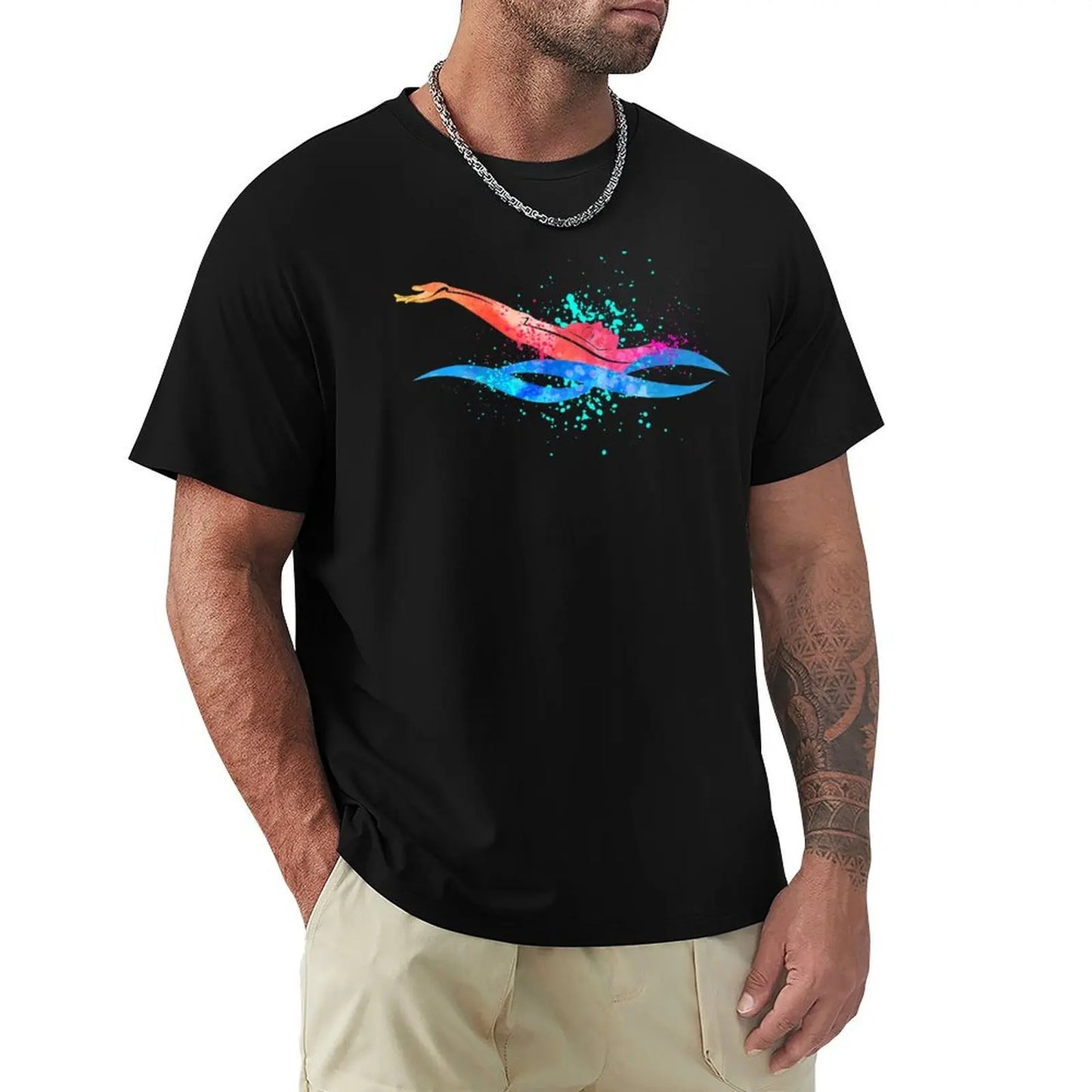 Backstroke Swimming, Watercolour Sports, Swimmer Gifts T-Shirt cheap stuff customs sweat sublime mens workout shirts