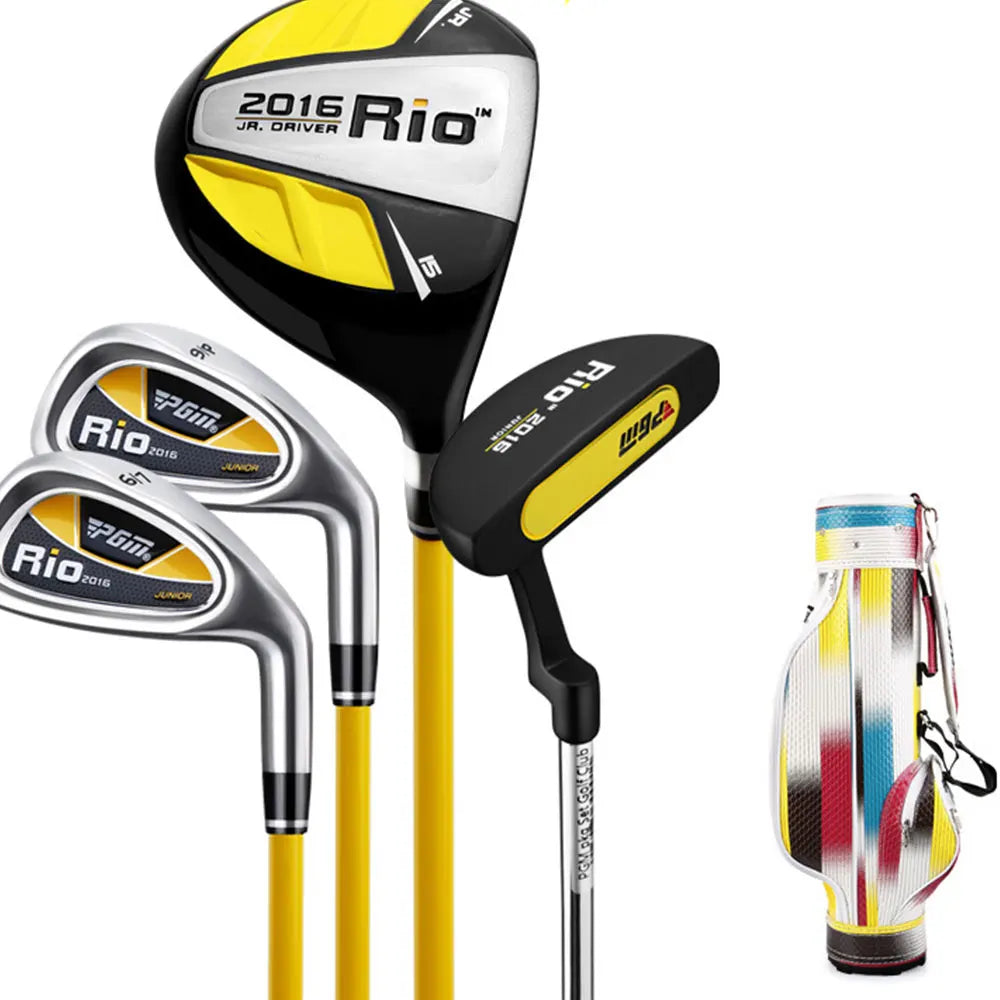 PGM 3-12 Age Boys Girls Kids Golf Club Sets Gift Children's Junior School Practice Learning Carbon Swing Putter Bag JRTG004