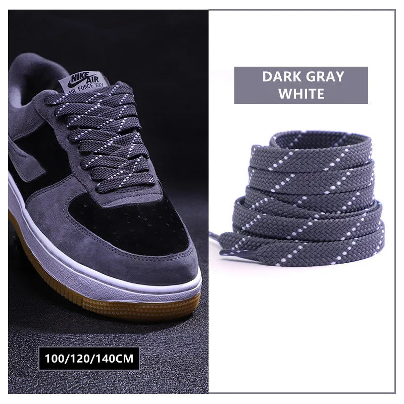 New Shoelaces for Sneakers Flat Shoelace Original Twill Two-Tone Pattern Premium Colorful Shoe Laces Athletic Unisex Shoestring