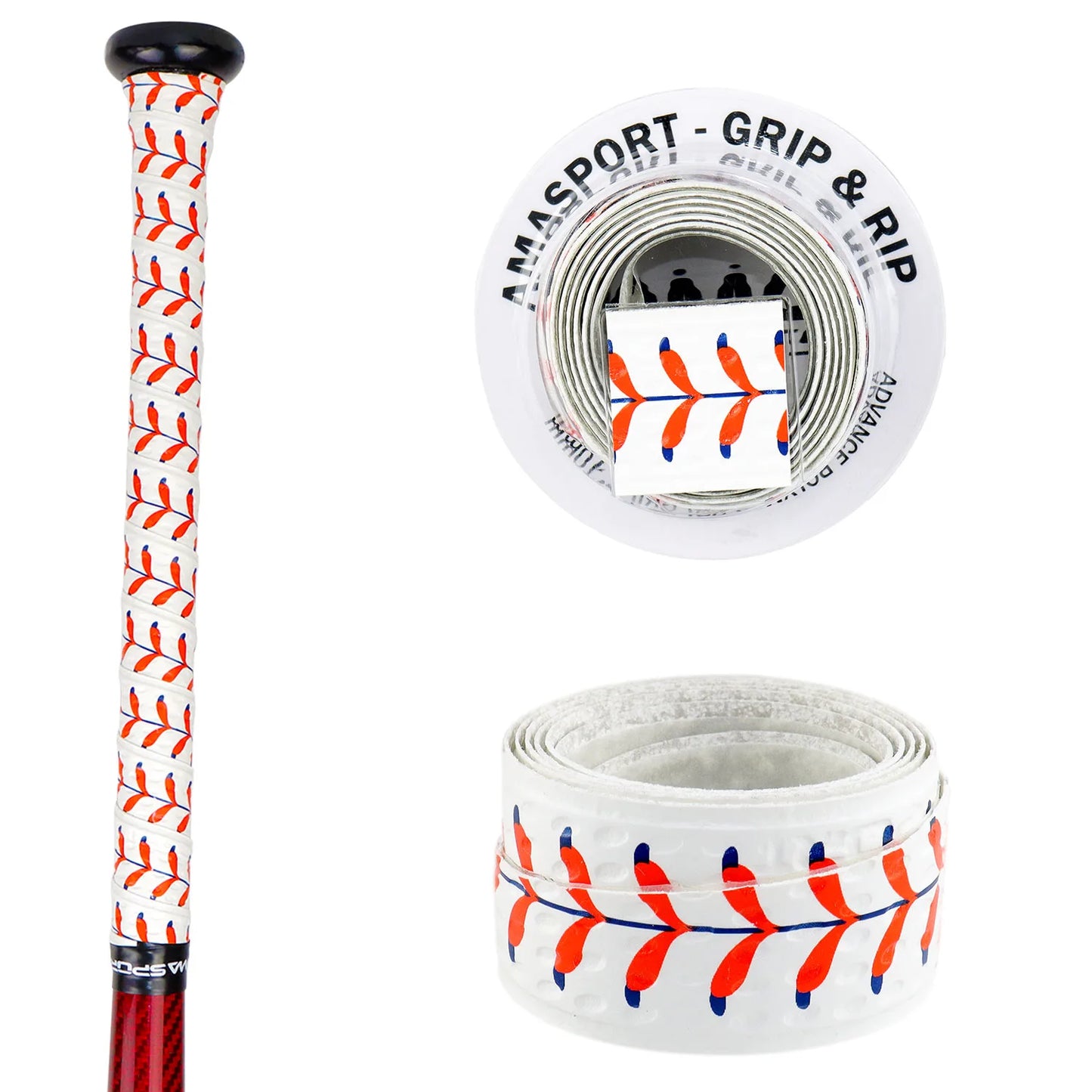 AMASPORT Anti-Slip Baseball Bat Grip Tapes Sweatband for Softball Bat Camouflage Stripes