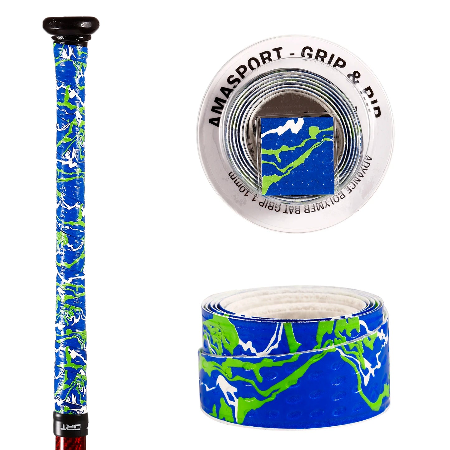 AMASPORT Anti-Slip Baseball Bat Grip Tapes Sweatband for Softball Bat Camouflage Stripes