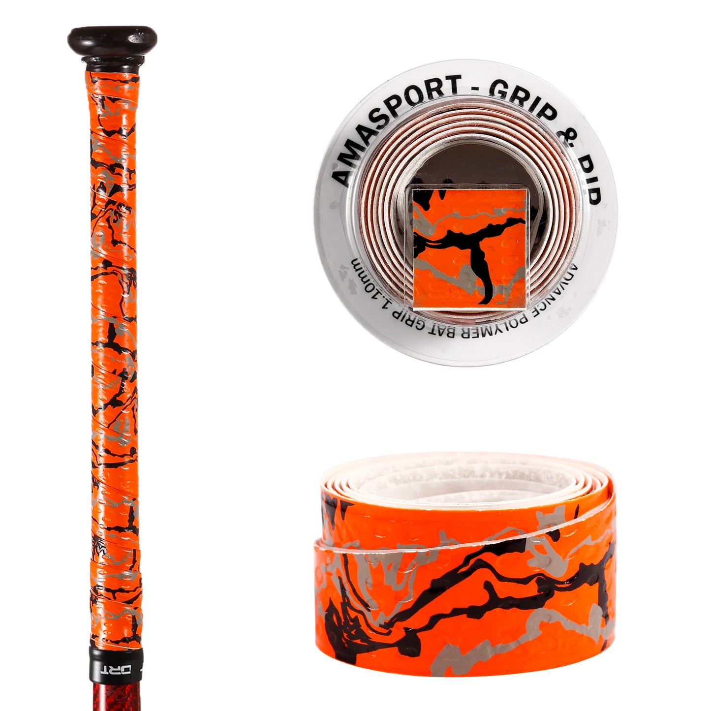 AMASPORT Anti-Slip Baseball Bat Grip Tapes Sweatband for Softball Bat Camouflage Stripes