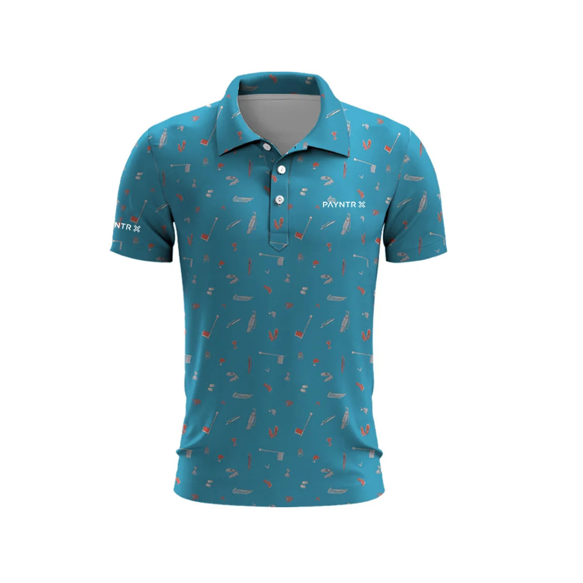 2024 Men's Golf Clothing Golf Bag Logo Printed Men's Summer Golf T-Shirt Top Quick Drying Golf Club Button T-Shirt Polo Shirt