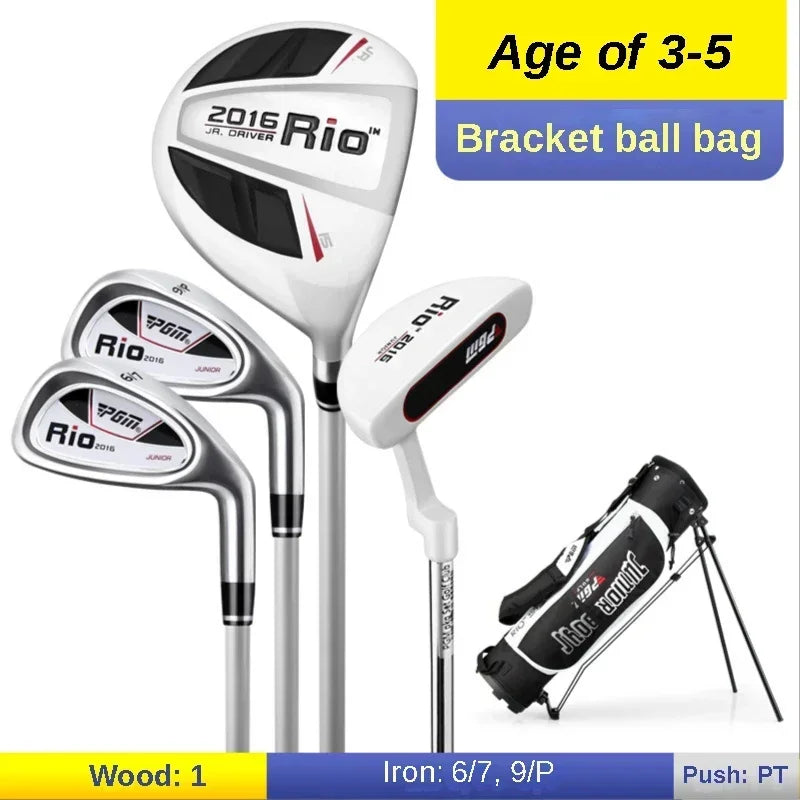 PGM 3-12 Age Boys Girls Kids Golf Club Full Sets Gift Children's Junior School Practice Learning Carbon Swing Putter Bag JRTG004