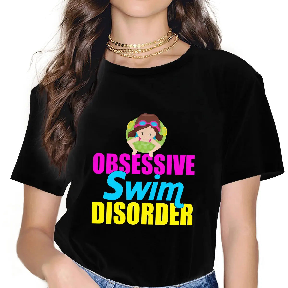 Obsessive Swim Disorder Special Polyester TShirt Swim Swimming Sports Comfortable Hip Hop Clothes T Shirt Stuff