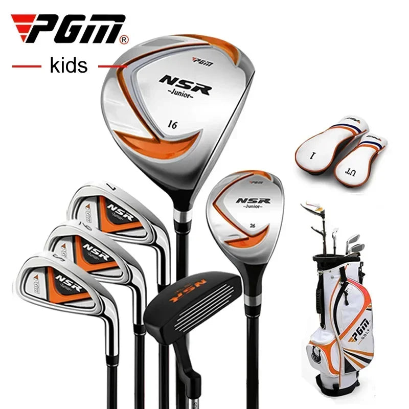 PGM Children's Golf Clubs Set Right Hand with Bag Headcover Gift Girls Boys Lightweight Irons Putter Swing 95-155cm Kids JRTG006