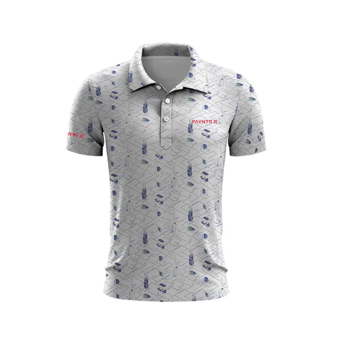2024 Men's Golf Clothing Golf Bag Logo Printed Men's Summer Golf T-Shirt Top Quick Drying Golf Club Button T-Shirt Polo Shirt
