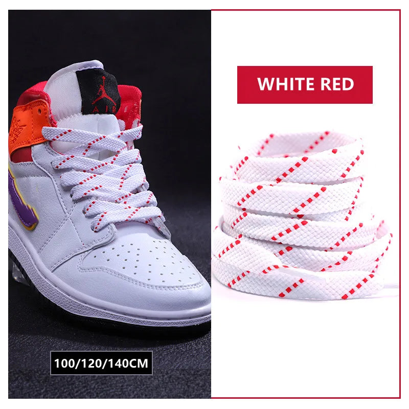 New Shoelaces for Sneakers Flat Shoelace Original Twill Two-Tone Pattern Premium Colorful Shoe Laces Athletic Unisex Shoestring
