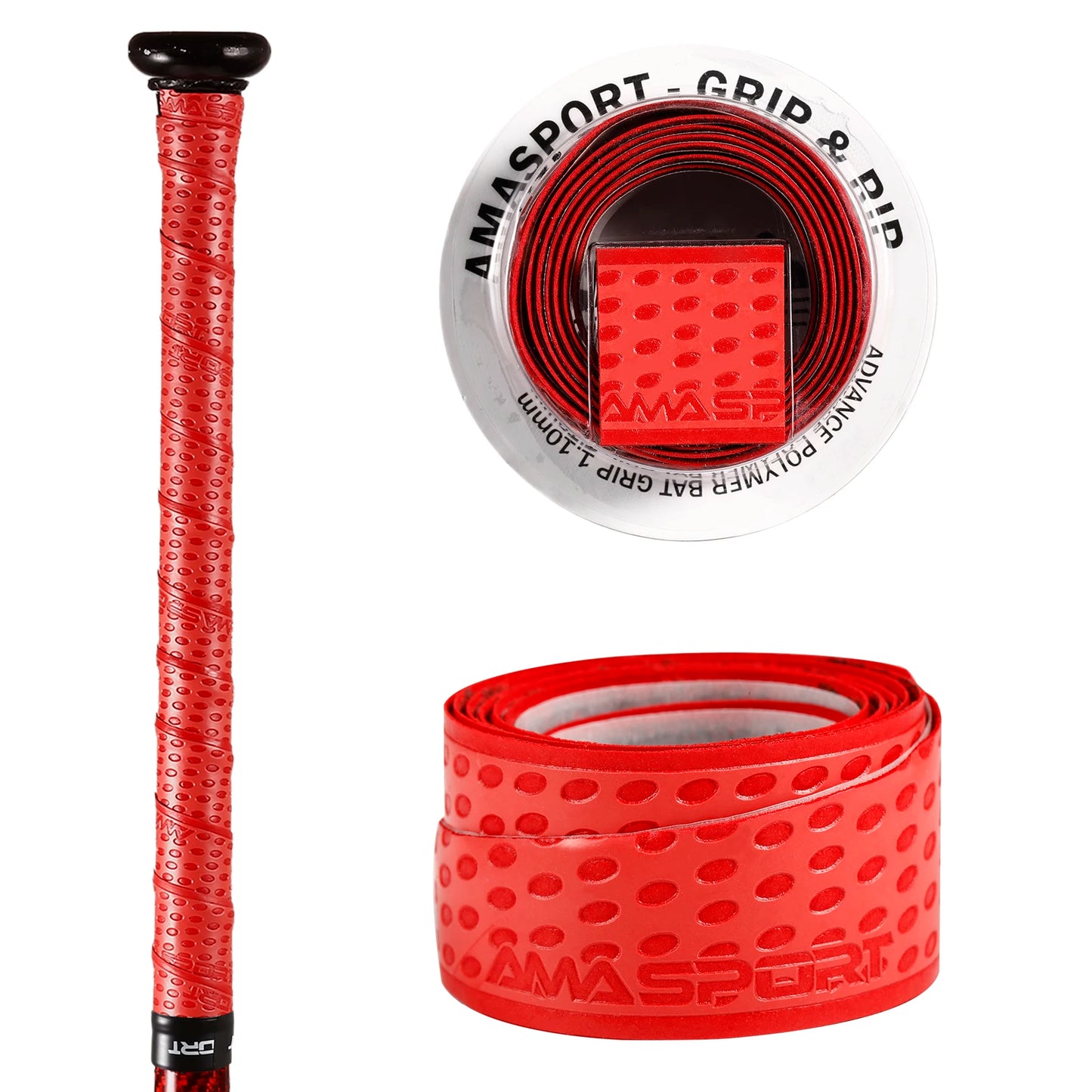 AMASPORT Anti-Slip Overgrip Softball Baseball Bat Grip Tapes Pink Sweatband