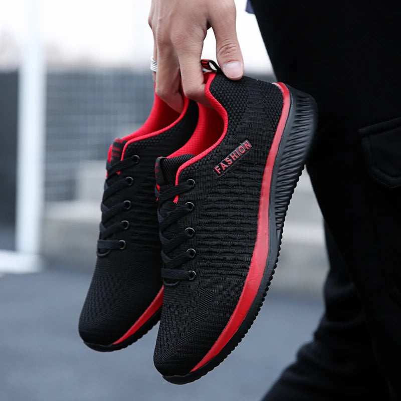 2025 Men Running Walking Knit Shoes Fashion Casual Sneakers Breathable Sport Athletic Gym Lightweight Men Sneakers Casual Shoes