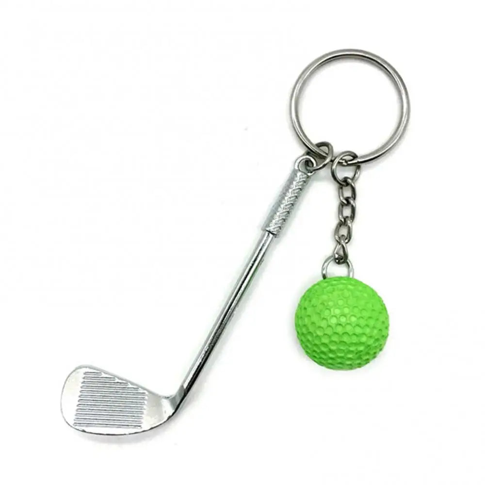 Golf Ball Pendant Keychain Mini Metal Keyring Bag Decoration Golf Club Ball Key Ring Golf Car Phone Key Chain Gift