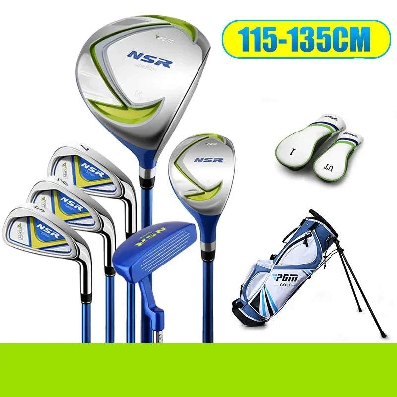PGM Children's Golf Clubs Set Right Hand with Bag Headcover Gift Girls Boys Lightweight Irons Putter Swing 95-155cm Kids JRTG006