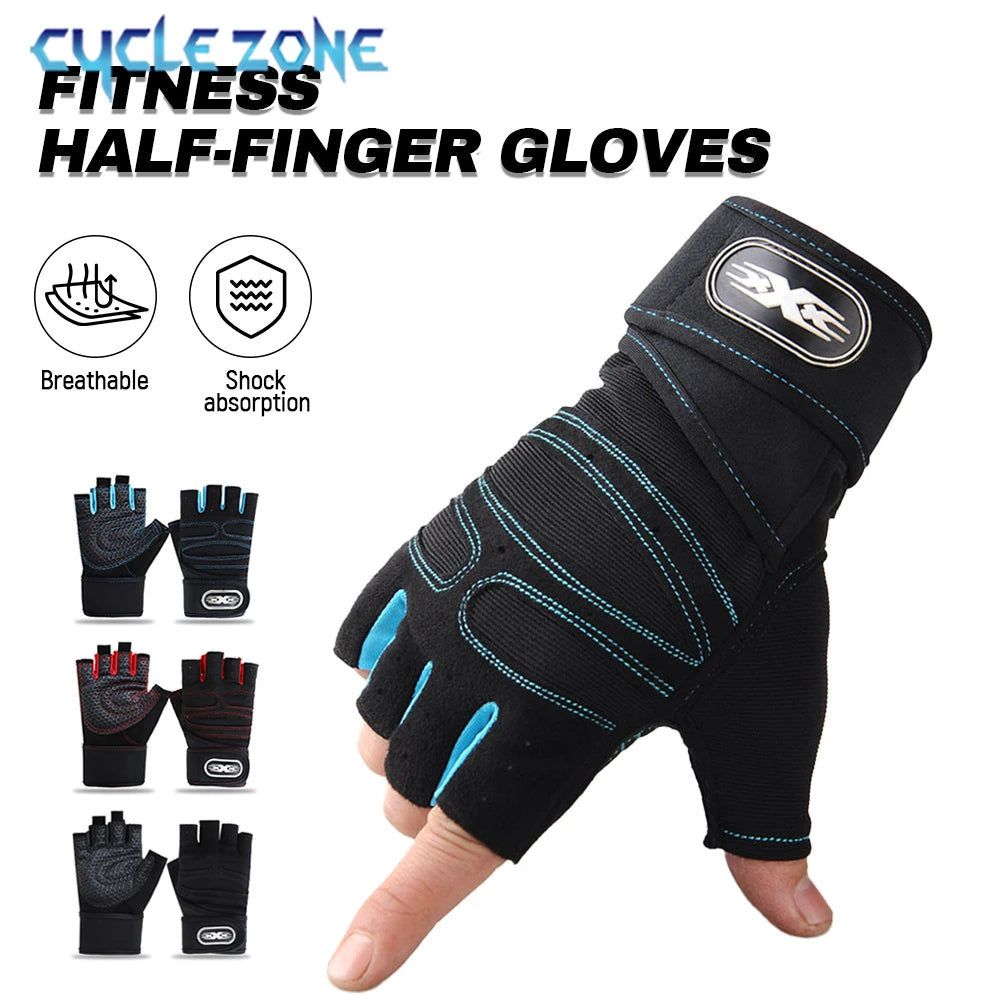 Breathable Cycling Gloves MTB Road Bike Cycling Half Finger Gloves for Fitness Heavyweight Training Sports Cycling Equipment