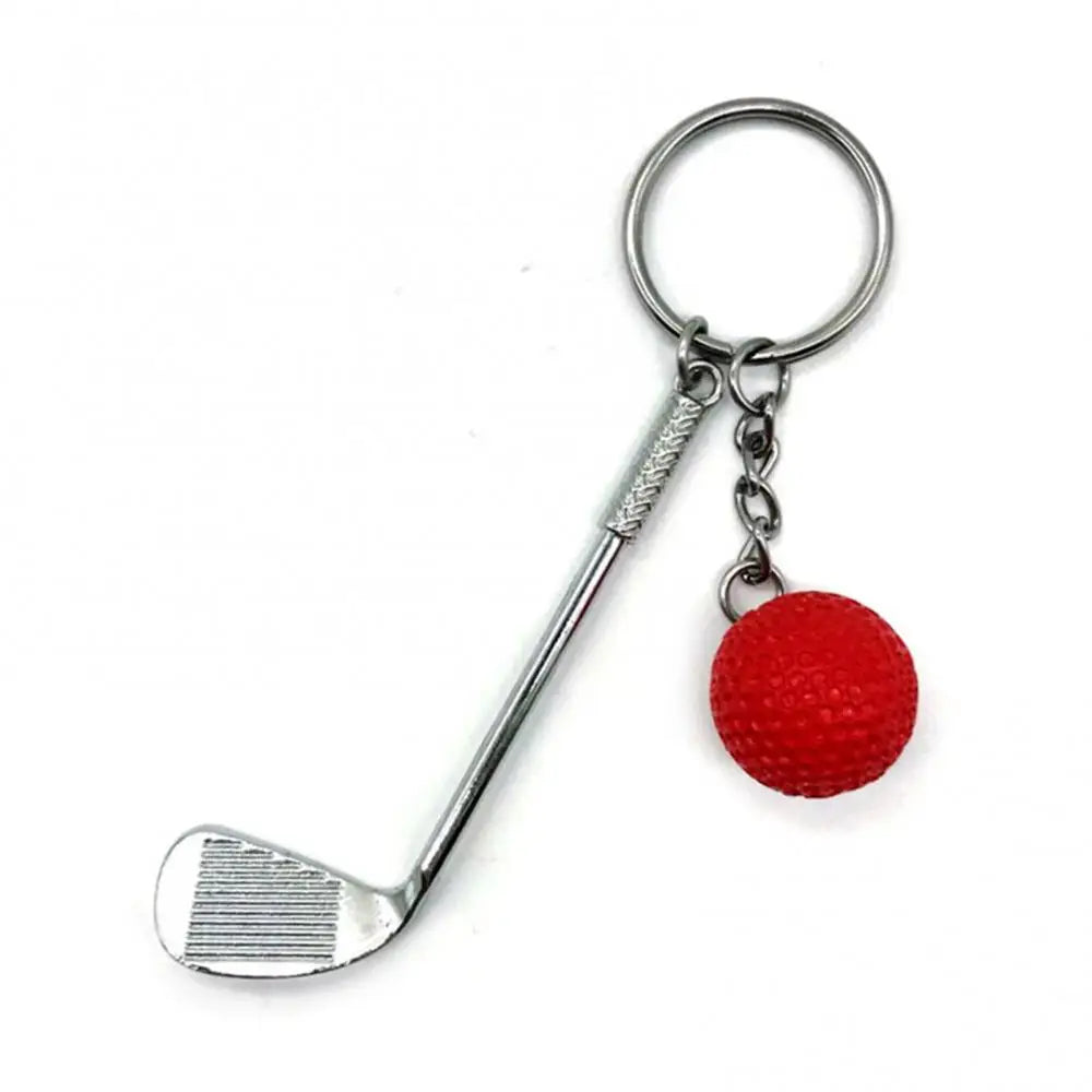 Golf Ball Pendant Keychain Mini Metal Keyring Bag Decoration Golf Club Ball Key Ring Golf Car Phone Key Chain Gift