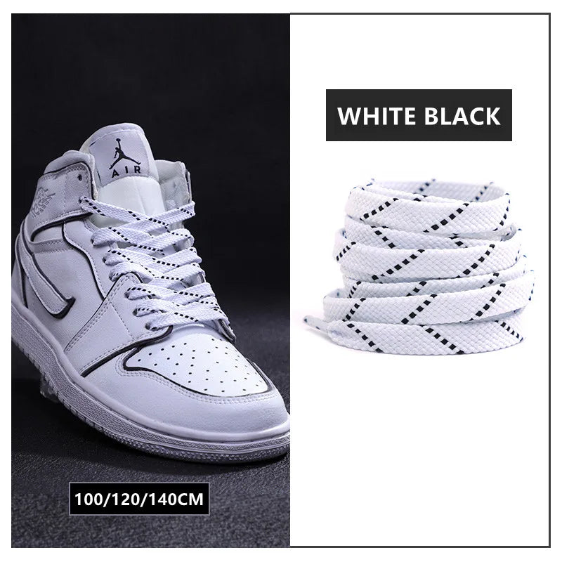 New Shoelaces for Sneakers Flat Shoelace Original Twill Two-Tone Pattern Premium Colorful Shoe Laces Athletic Unisex Shoestring